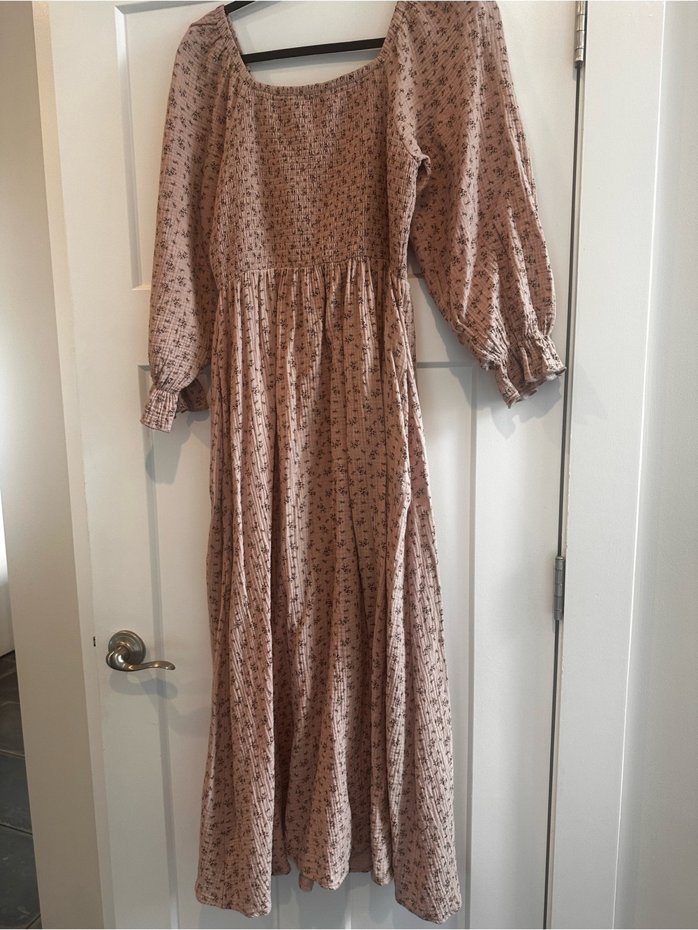 Neuflora Smocked Maxi Dress in Dusty Rose Floral, size medium - Picture 2 of 5